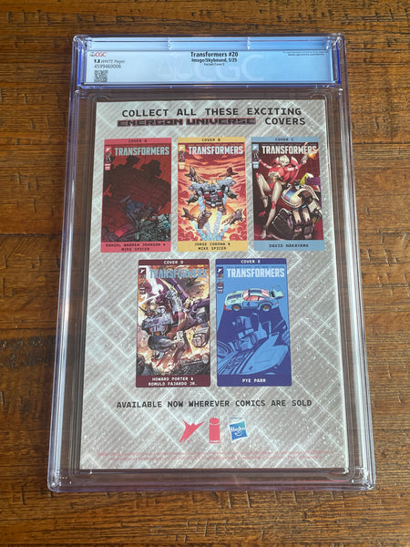 TRANSFORMERS #20 CGC 9.8 PYE PARR 1:50 RI JAZZ VARIANT OPTIMUS PRIME G.I. JOE