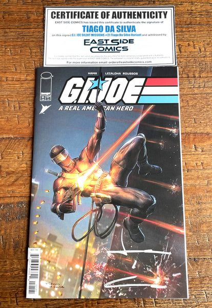 G.I. JOE #21 SILENT MISSIONS TIAGO DA SILVA SIGNED W/ COA EXCL VARIANT SNAKE-EYES