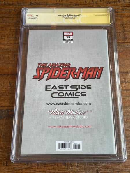 AMAZING SPIDER-MAN #75 CGC SS 9.6 MIKE MAYHEW THWIP SIGNED SKETCH SNEAKER TRADE DRESS VARIANT-A