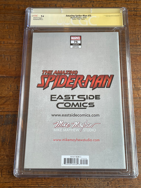 AMAZING SPIDER-MAN #75 CGC SS 9.6 MIKE MAYHEW THWIP SIGNED SKETCH SNEAKER VIRGIN VARIANT-B