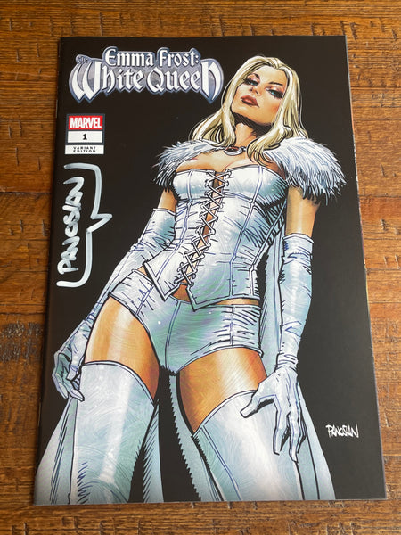 EMMA FROST WHITE QUEEN #1 DAN PANOSIAN SIGNED EXCL VARIANT LTD TO 500 W/ COA
