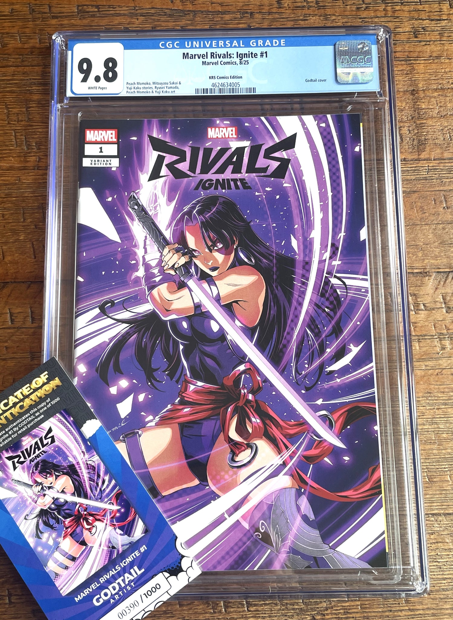 MARVEL RIVALS IGNITE #1 CGC 9.8 GODTAIL EXCL PSYLOCKE VARIANT LTD TO 1000 W/ COA