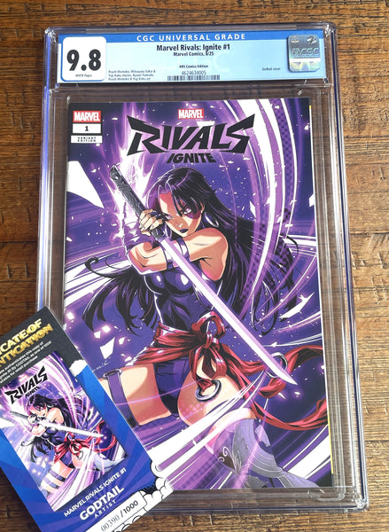 MARVEL RIVALS IGNITE #1 CGC 9.8 GODTAIL EXCL PSYLOCKE VARIANT LTD TO 1000 W/ COA