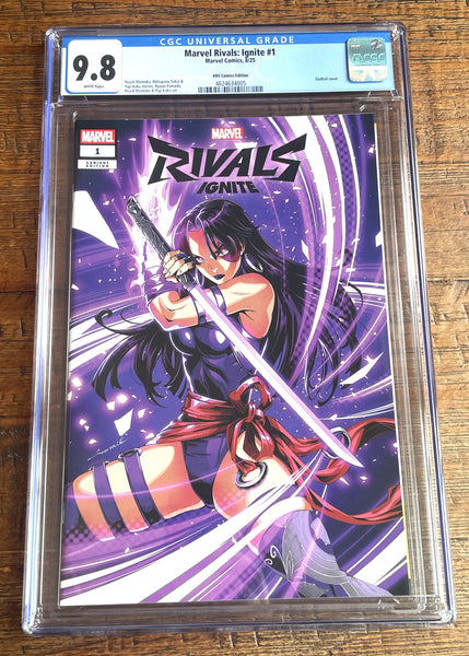 MARVEL RIVALS IGNITE #1 CGC 9.8 GODTAIL EXCL PSYLOCKE VARIANT LTD TO 1000 W/ COA