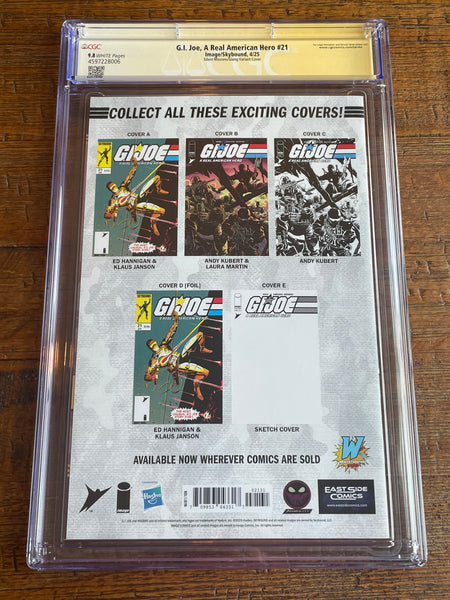 G.I. JOE #21 CGC SS 9.8 SILENT MISSIONS JOHN GIANG REMARK SIGNED EXCL SNAKE-EYES VARIANT