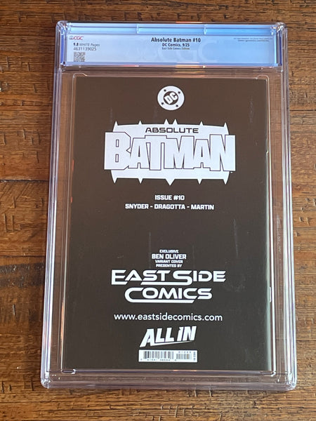 ABSOLUTE BATMAN #10 CGC 9.8 BEN OLIVER EXCL VARIANT LTD TO 500 FIRST KILLER CROC BANE