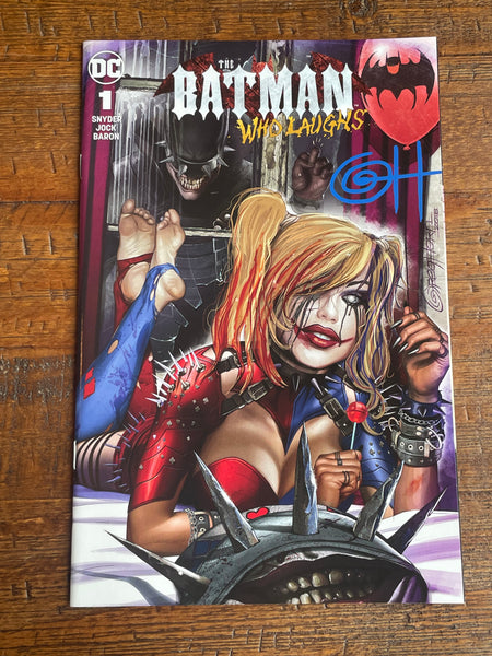 BATMAN WHO LAUGHS #1 GREG HORN SIGNED COA HARLEY QUINN WHO LAUGHS VARIANT-A
