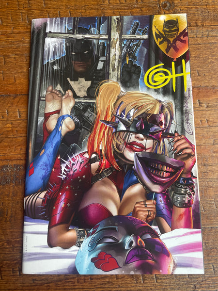 BATMAN WHO LAUGHS #1 GREG HORN SIGNED COA HARLEY QUINN WHO LAUGHS VARIANT-C