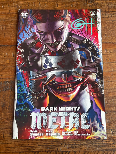 DARK NIGHTS METAL #6 GREG HORN SIGNED COA HARLEY QUINN WHO LAUGHS VARIANT-A