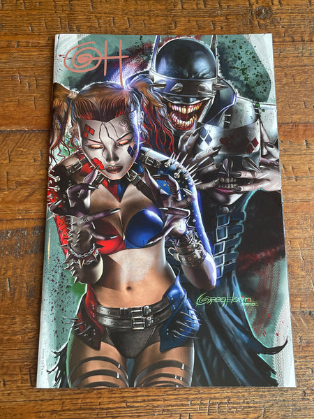 DARK NIGHTS METAL #6 GREG HORN SIGNED COA HARLEY QUINN WHO LAUGHS VIRGIN VARIANT-C