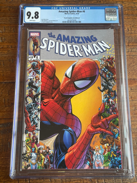 AMAZING SPIDER-MAN #6 CGC 9.8 J SCOTT CAMPBELL EXCL ANNIVERSARY BORDER VARIANT 2025
