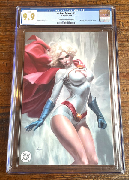 ACTION COMICS (NEW 52) #1 CGC 9.9 NATALI SANDERS EXCL POWER GIRL FULL BODY VIRGIN VARIANT-B NOT 9.8