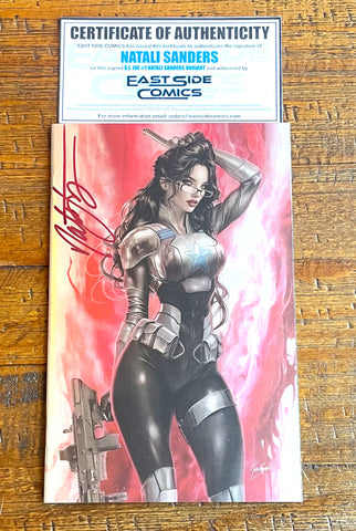 G.I. JOE #1 NATALI SANDERS SIGNED COA NYCC 2025 EXCL "RED FOIL" BARONESS VARIANT