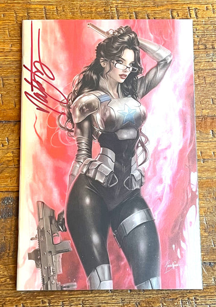 G.I. JOE #1 NATALI SANDERS SIGNED COA NYCC 2025 EXCL "RED FOIL" BARONESS VARIANT