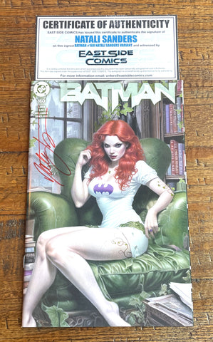 BATMAN #160 NATALI SANDERS SIGNED COA EXCL POISON IVY VARIANT HUSH 2 SEQUEL