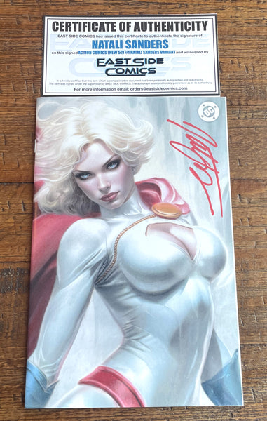 ACTION COMICS (NEW 52) #1 NATALI SANDERS SIGNED COA EXCL POWER GIRL VIRGIN VARIANT OPTIONS
