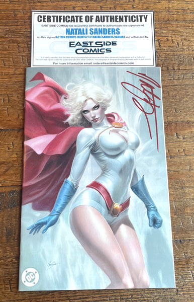 ACTION COMICS (NEW 52) #1 NATALI SANDERS SIGNED COA EXCL POWER GIRL VIRGIN VARIANT OPTIONS