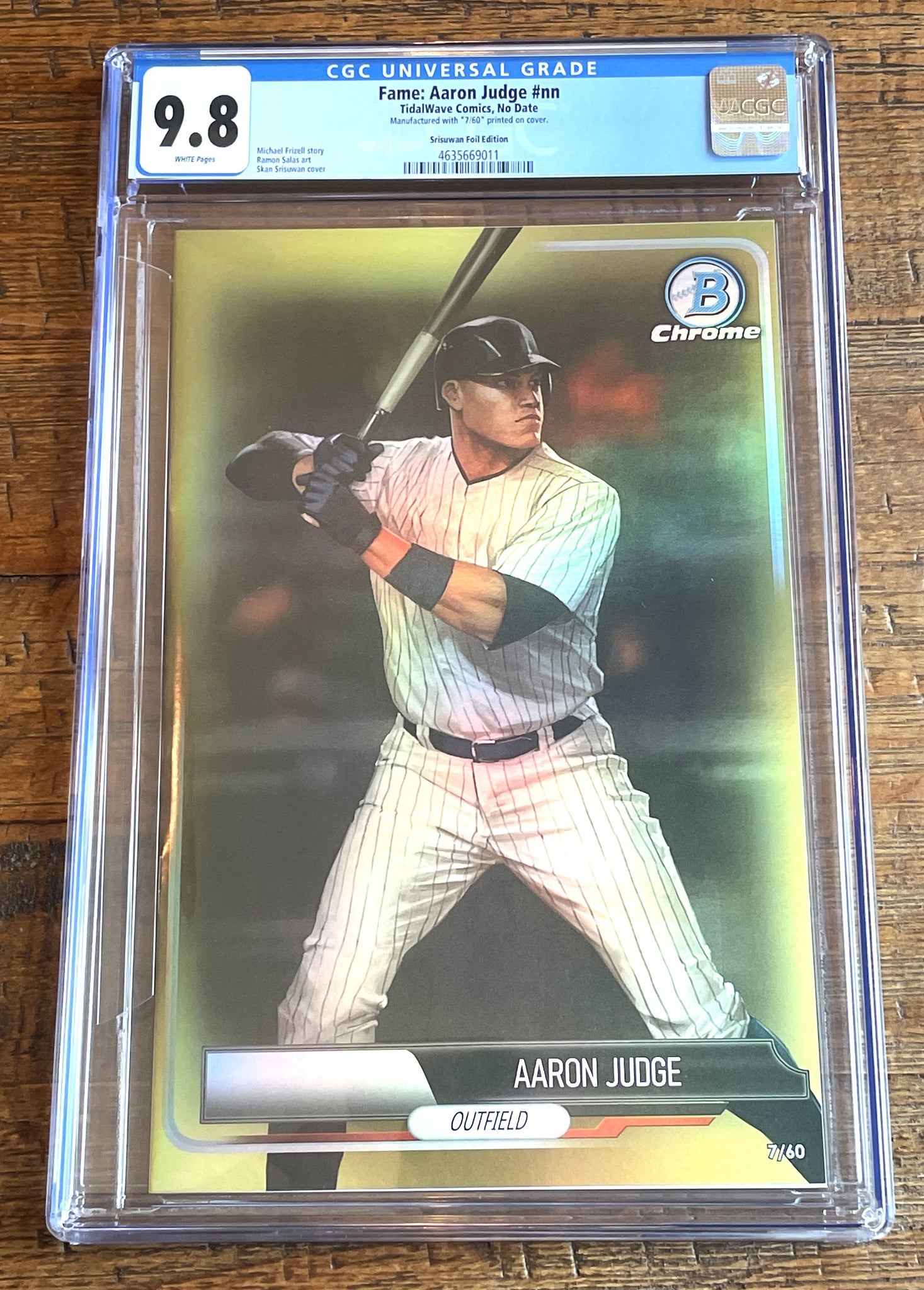 FAME: AARON JUDGE #1 CGC 9.8 NYCC 2025 EXCL COMIC TOPPS CHROME "GOLD FOIL" ROOKIE VARIANT