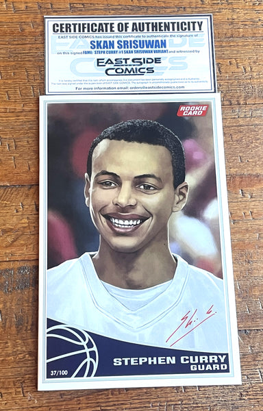 FAME: STEPHEN CURRY #1 SKAN SIGNED TOPPS "ROOKIE CARD" WHITE & GOLD FOIL HOMAGE VARIANT OPTIONS