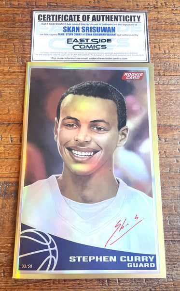FAME: STEPHEN CURRY #1 SKAN SIGNED TOPPS "ROOKIE CARD" WHITE & GOLD FOIL HOMAGE VARIANT OPTIONS