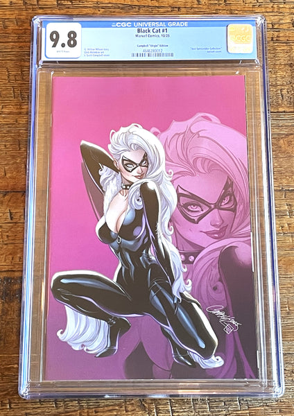BLACK CAT #1 CGC 9.8 J SCOTT CAMPBELL 1:100 RI VIRGIN VARIANT 2025 SPIDER-MAN