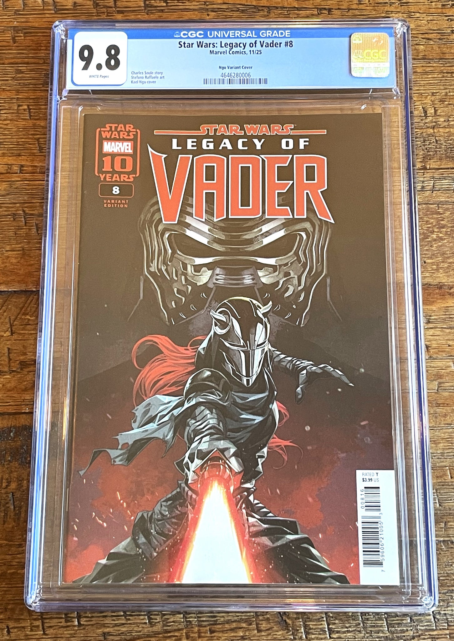 STAR WARS LEGACY OF VADER #8 CGC 9.8 KAEL NGU 1:25 RI VARIANT FIRST TAVA REN