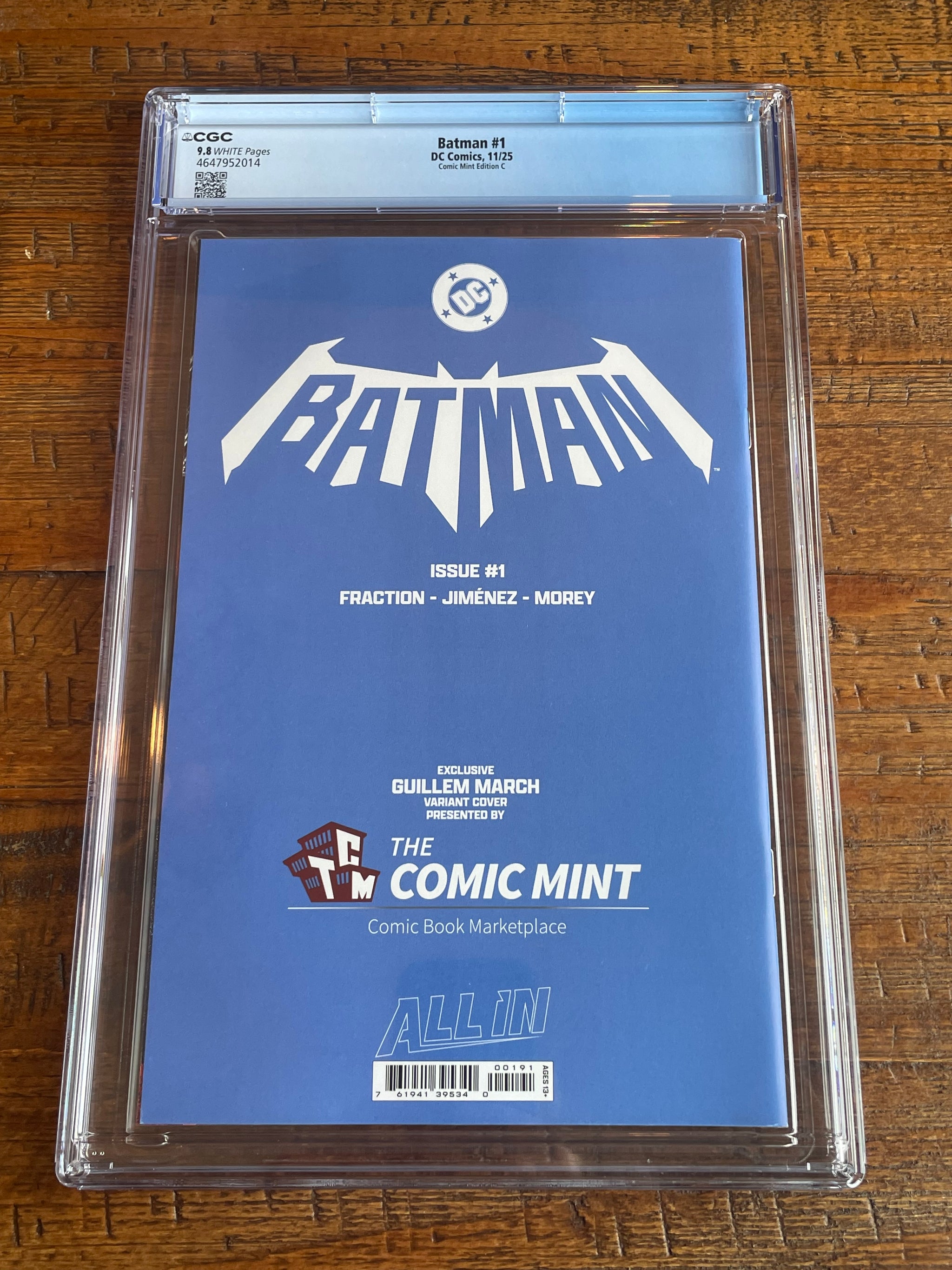 BATMAN #1 CGC 9.8 GUILLEM MARCH 2025 EXCL VIRGIN VARIANT LTD TO