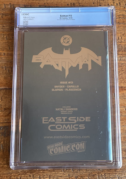 BATMAN (NEW 52) #13 CGC 9.8 NATALI SANDERS NYCC 2025 EXCL "DIA DE LOS MUERTOS" FOIL VARIANT