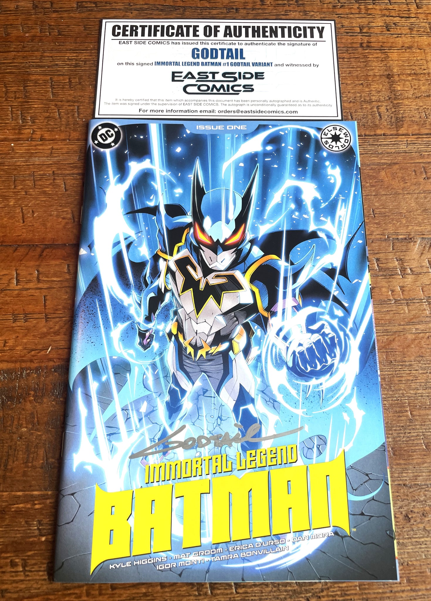 IMMORTAL LEGEND BATMAN #1 GODTAIL SIGNED W/ COA EXCL VARIANT DC ELSEWORLDS