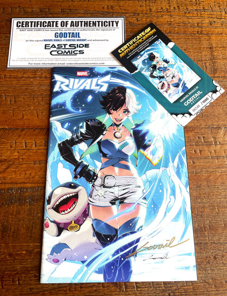 MARVEL RIVALS #1 GODTAIL SIGNED COA LUNA & JEFF VARIANT LTD TO 1000 IN GAME CODE