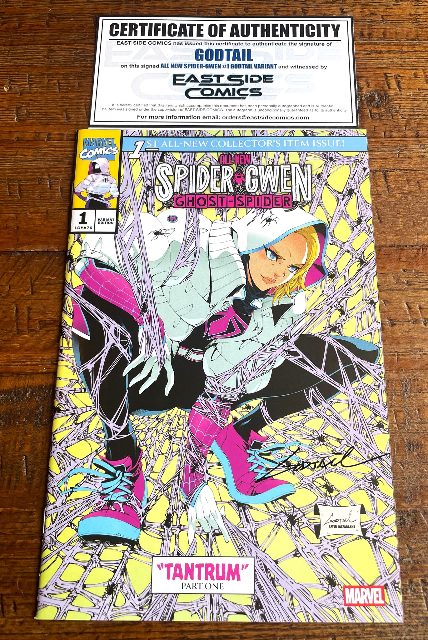 ALL NEW SPIDER-GWEN GHOST SPIDER #1 GODTAIL SIGNED COA EXCL HOMAGE VARIANT FIRST TANTRUM