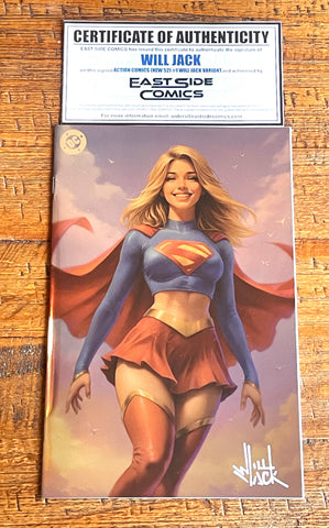 ACTION COMICS (NEW 52) #1 WILL JACK SIGNED COA SDCC EXCL "FOIL" VIRGIN VARIANT