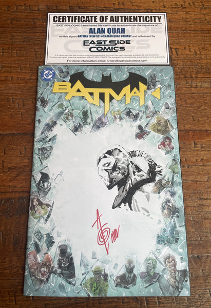BATMAN (NEW 52) #13 ALAN QUAH REMARK COA NYCC 2025 EXCL "BLANK BORDER" VARIANT LTD TO 500