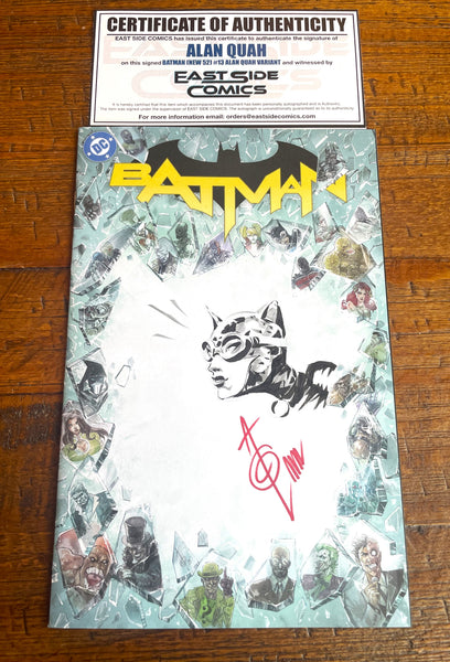 BATMAN (NEW 52) #13 ALAN QUAH REMARK COA NYCC 2025 EXCL "BLANK BORDER" VARIANT LTD TO 500