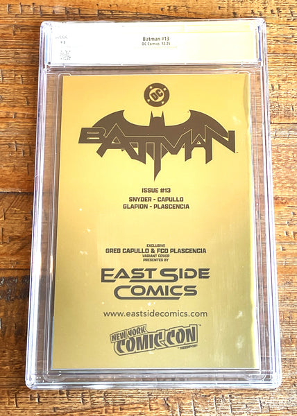 BATMAN (NEW 52) #13 CGC SS 9.8 SIGNED X3 SNYDER CAPULLO NYCC GOLD FOIL VARIANT