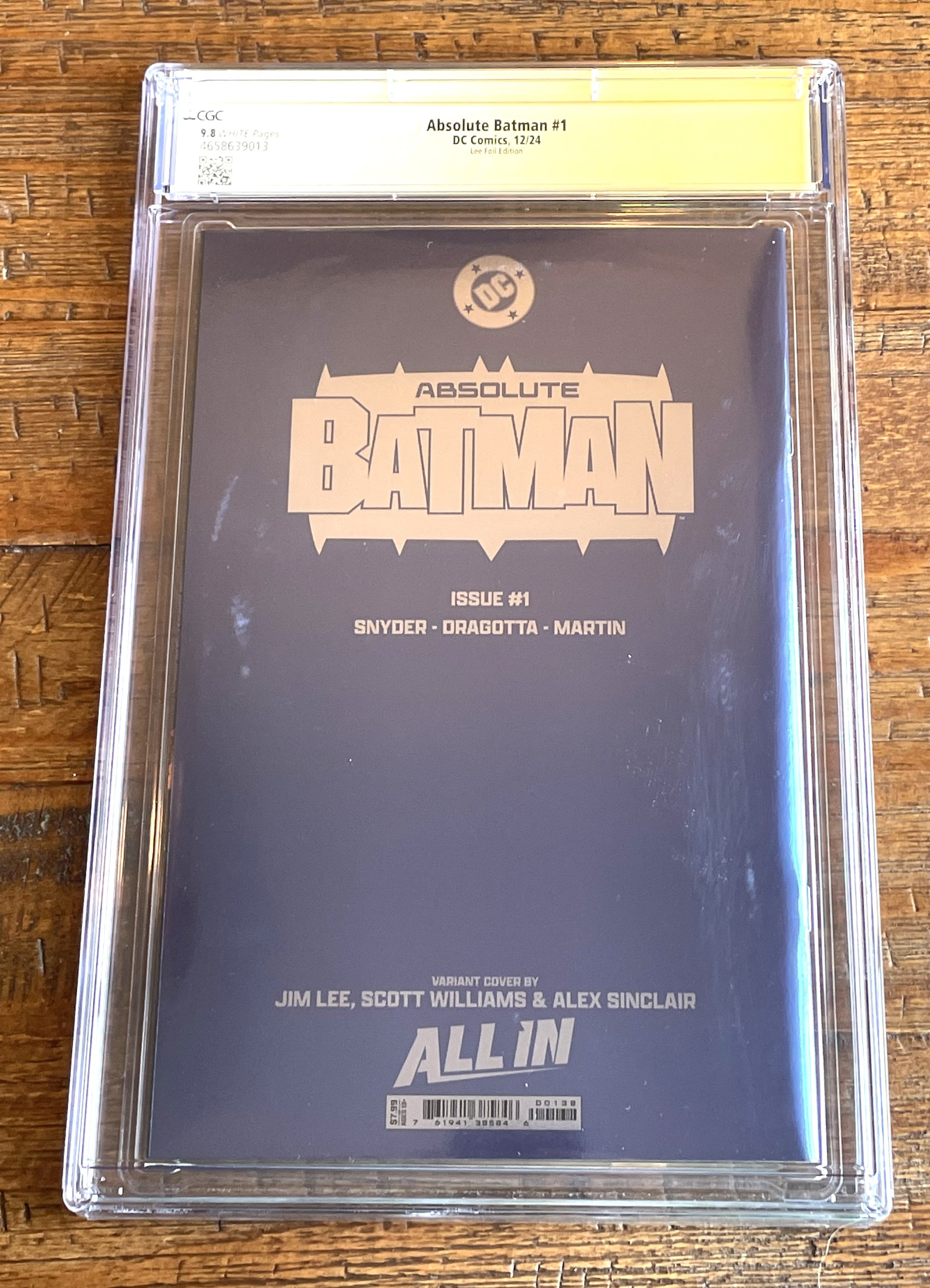 ABSOLUTE BATMAN #1 CGC SS 9.8 SIGNED SCOTT SNYDER & DRAGOTTA JIM