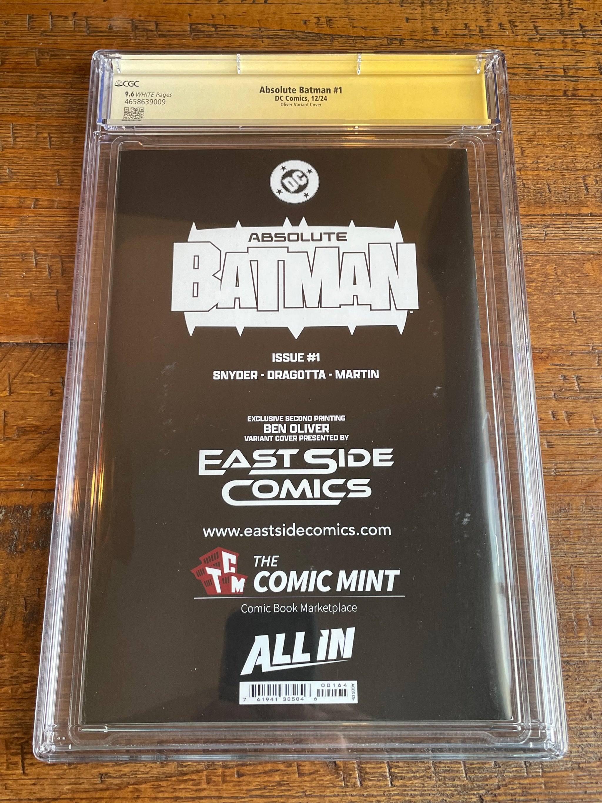 スパットコページ ABSOLUTE BATMAN #1 CGC SS 9.6 SIGNED SCOTT SNYDER & DRAGOTTA BEN
