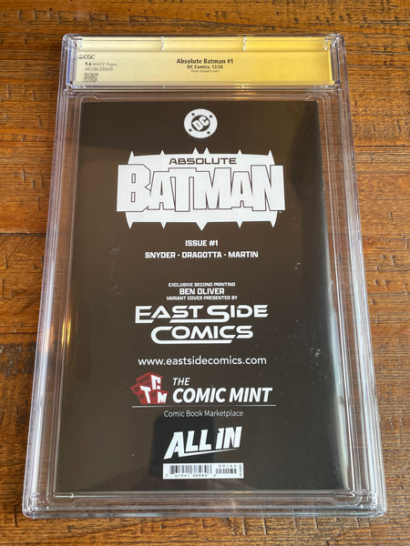 ABSOLUTE BATMAN #1 CGC SS 9.6 SIGNED SCOTT SNYDER & DRAGOTTA BEN OLIVER MEGACON VIRGIN VARIANT (Copy)