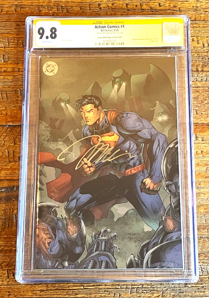 ACTION COMICS (NEW 52) #1 CGC SS 9.8 JIM LEE SIGNED SDCC EXCL "FOIL" VIRGIN VARIANT