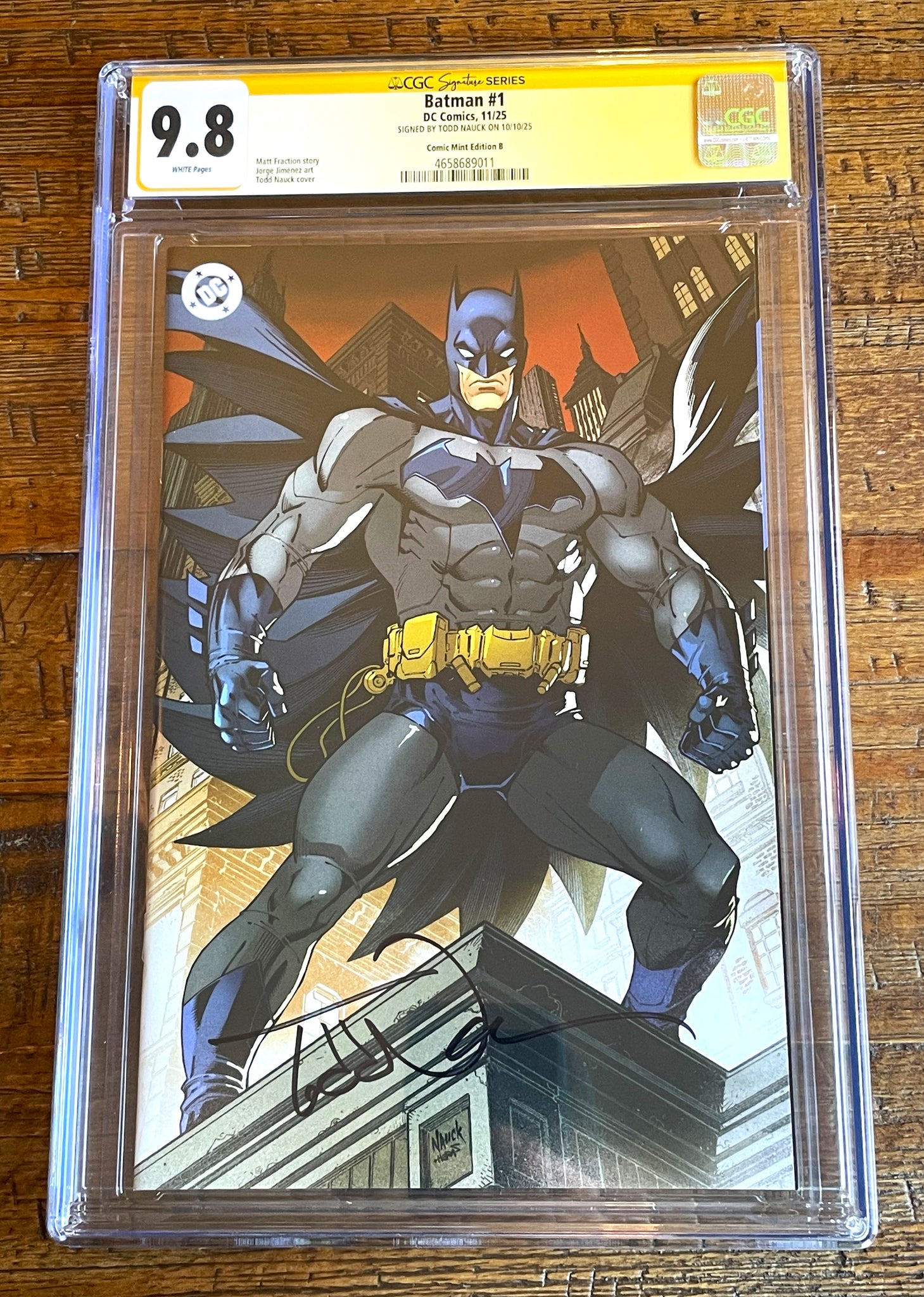BATMAN #1 CGC SS 9.8 NAUCK SIGNED EXCL VIRGIN VARIANT LTD 300 COPIES 2025