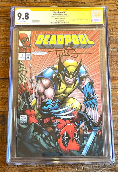 DEADPOOL #1 CGC SS 9.8 TODD NAUCK SIGNED WOLVERINE EXCL VARIANT