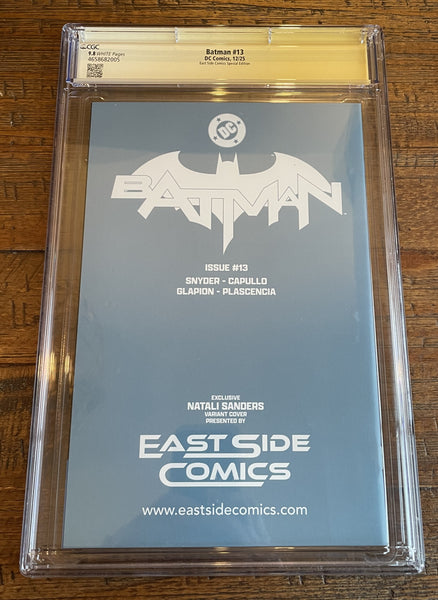 BATMAN (NEW 52) #13 CGC SS 9.8 NATALI SANDERS SIGNED EXCL "STEAMPUNK" VIRGIN VARIANT LTD 800
