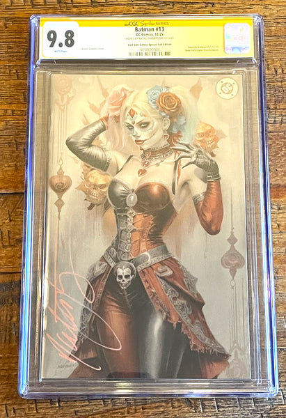 BATMAN (NEW 52) #13 CGC SS 9.8 NATALI SANDERS SIGNED NYCC 2025 EXCL "DIA DE LOS MUERTOS" FOIL VARIANT