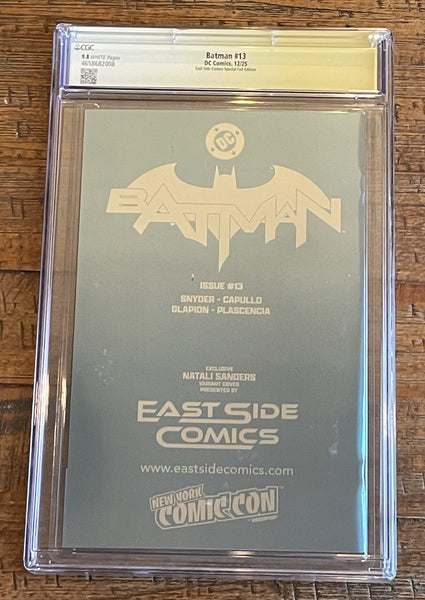 BATMAN (NEW 52) #13 CGC SS 9.8 NATALI SANDERS SIGNED NYCC 2025 EXCL "DIA DE LOS MUERTOS" FOIL VARIANT