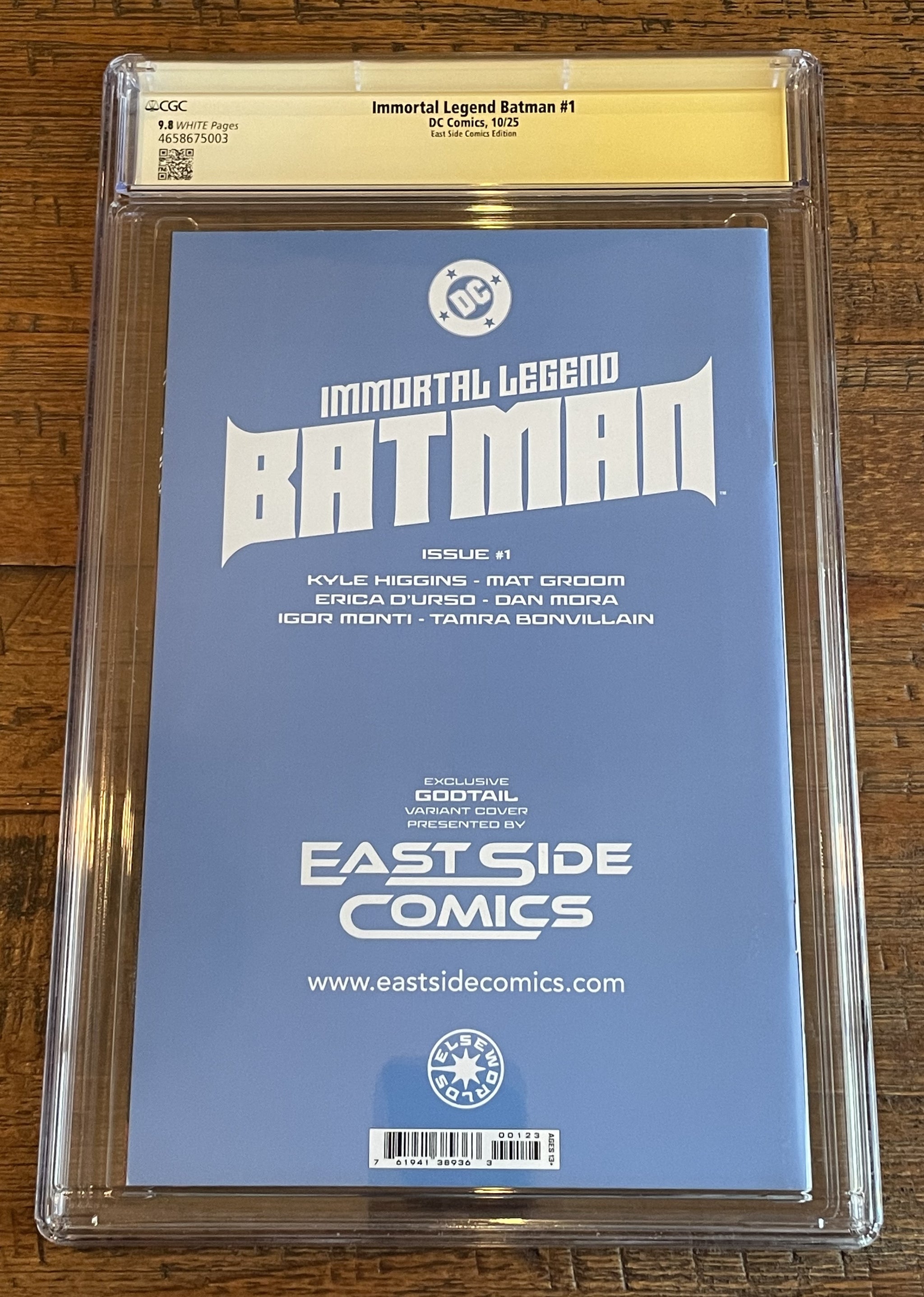 IMMORTAL LEGEND BATMAN #1 CGC SS 9.8 GODTAIL SIGNED EXCL VARIANT