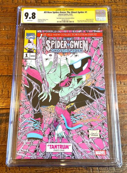 ALL NEW SPIDER-GWEN GHOST SPIDER #1 CGC SS 9.8 GODTAIL SIGNED NYCC EXCL MASKED PINK VARIANT FIRST TANTRUM