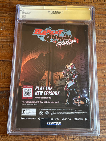 ABSOLUTE BATMAN #1 CGC SS 9.8 SCOTT SNYDER & DRAGOTTA SIGNED 1st PT COVER-A VARIANT