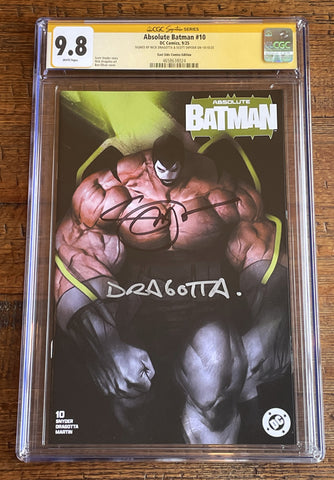 ABSOLUTE BATMAN #10 CGC SS 9.8 SIGNED SCOTT SNYDER & DRAGOTTA BEN OLIVER EXCL BANE VARIANT