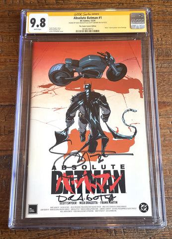 ABSOLUTE BATMAN #1 CGC SS 9.8 SCOTT SNYDER & DRAGOTTA SIGNED FERNANDEZ AKIRA VARIANT