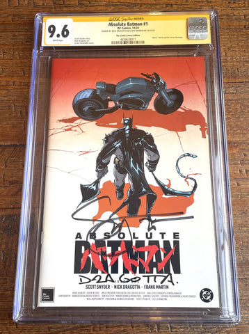 ABSOLUTE BATMAN #1 CGC SS 9.6 SCOTT SNYDER & DRAGOTTA SIGNED FERNANDEZ AKIRA VARIANT (Copy)